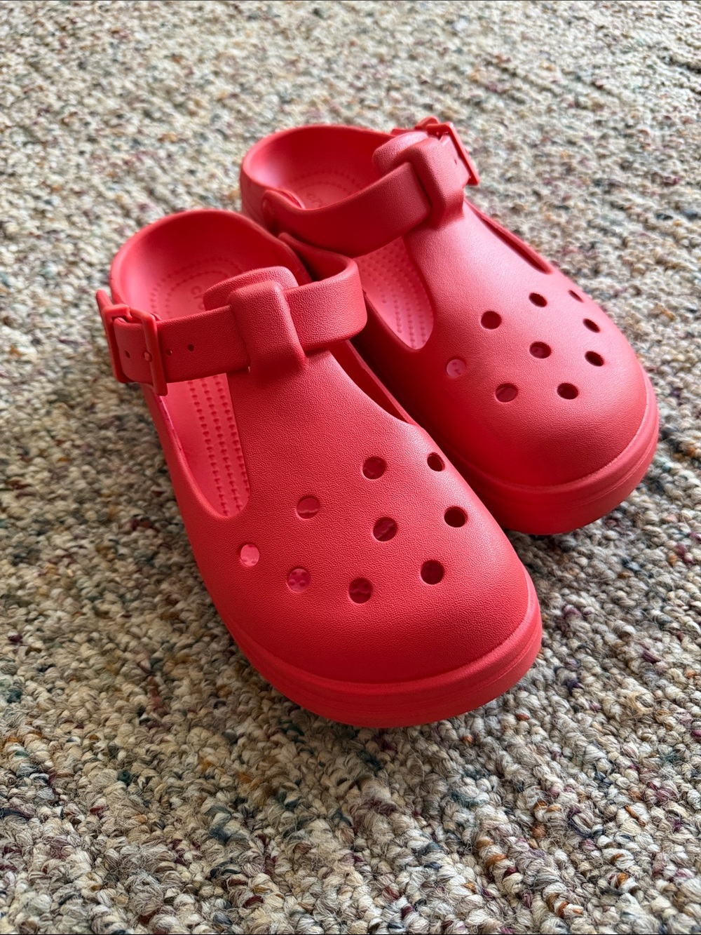 Red Mary Jane style CROCS. Size 7.5 (fits 8)